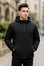 کاپشن مردانه مانگو مدل Padded Hooded Jacket