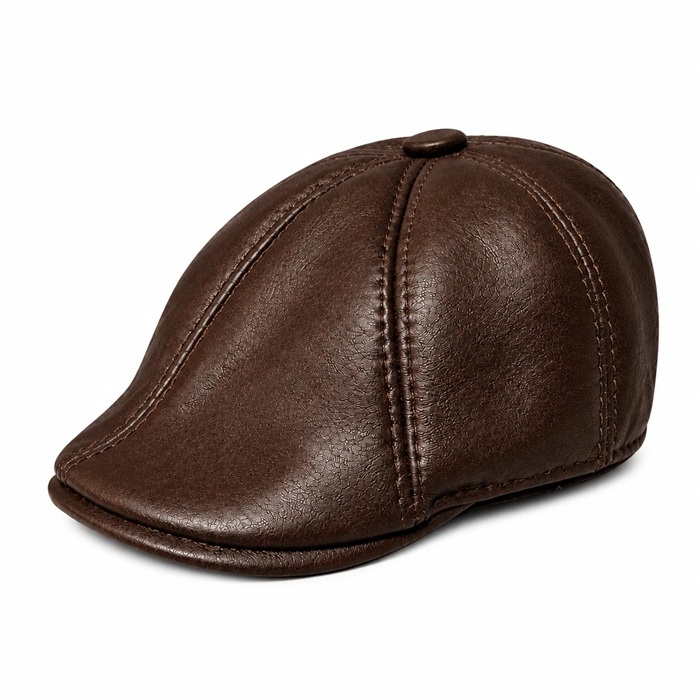 کلاه مردانه Flat Cap چرمی مدل انگلیسی-elshaan