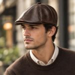 کلاه مردانه Flat Cap چرمی مدل انگلیسی- الشن-3
