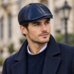 کلاه مردانه Flat Cap چرمی مدل انگلیسی- الشن-4